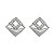 Brinco Prata 925 Feminino Losango Cravejado Minimalista - Imagem 1