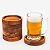 Kit Caneca de Chopp com Porta-Copos em Madeira Teca Personalizado - Imagem 3
