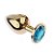 PLUG ANAL P REDONDO DOURADO PEDRA AZUL CEU - 7052 - Imagem 1