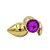 PLUG ANAL P REDONDO DOURADO PEDRA ROXO - 7052 - Imagem 1