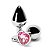 PLUG ANAL P CORAÇÃO CROMADO PEDRA ROSA - 5848 - Imagem 1