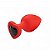 PLUG ANAL P  CORAÇÃO EM SILICONE VERMELHO C/ PEDRA PRETO - 7205 - Imagem 1