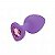 PLUG ANAL M EM SILICONE COR ROXO E PEDRA ROSA - 7206 - Imagem 1