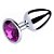 PLUG ANAL M REDONDO CROMADO PEDRA ROXO - 5846 - Imagem 1