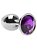 PLUG ANAL G REDONDO CROMADO PEDRA ROXO - 5847 - Imagem 1