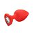 PLUG ANAL M EM SILICONE COR VERMELHO E PEDRA TRANSPARENTE - 7206 - Imagem 1