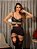 NOITE PERFEITA LINGERIE COM ARO E SAIA, MEIAS + FIO - PRETO C/ VERMELHO - Imagem 3