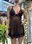 SENSUALITY CAMISOLA BOJO E TULE - PRETO C/ ROSA TAM - G - Imagem 1