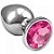 PLUG ANAL G REDONDO CROMADO PEDRA ROSA - 5847 - Imagem 1