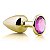 PLUG ANAL P REDONDO DOURADO PEDRA ROSA - 7052 - Imagem 1