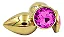 PLUG ANAL P REDONDO DOURADO PEDRA ROSA - 7052 - Imagem 3