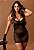 NATALIA DRESS SEXY COM TULE E LUVA + FIO - PRETO - Imagem 1