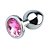 PLUG ANAL P REDONDO CROMADO PEDRA ROSA - 5845 - Imagem 1