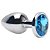PLUG ANAL P REDONDO CROMADO PEDRA AZUL CEU - 5845 - Imagem 2