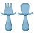 Kit Talheres Silicone Azul - Imagem 1