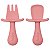 Kit Talheres Silicone Rosa - Imagem 1