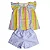 Conjunto Bata Arco-Íris e Shorts Lavanda - Imagem 1