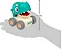 Carrinho Dino Com Fricção E Apito Verde Escuro Buba - Imagem 3