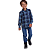 Camisa Infantil Xadrez Masculina Azul - Festa Junina - Imagem 1