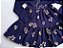Vestido Infantil Floral Azul Marinho com Manga Longa - Brandili - Imagem 3