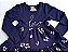 Vestido Infantil Floral Azul Marinho com Manga Longa - Brandili - Imagem 2