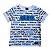 Conjunto Menino Meia Malha e Short em Moletinho Liso - Branco e Azul - Imagem 3