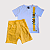 Conjunto Menino em Meia Malha e Short em Moletinho - Branco e Laranja - Imagem 1
