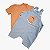 Conjunto Infantil Jardineira Dino + Camiseta Laranja - Imagem 1