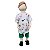 Conjunto Infantil Camiseta Animais Branca + Bermuda Verde - Imagem 1