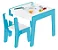 Conjunto Mesa E Cadeira Madeira Azul Junges - Imagem 2