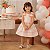 Vestido Infantil Brunisa Listrado Laços Coral Festa Menina - Imagem 8