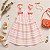 Vestido Infantil Brunisa Listrado Laços Coral Festa Menina - Imagem 1