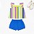 Conjunto Tink Bink — Blusa Listrada e Short Azul - Imagem 1