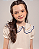 Blusa picnic manga curta Off-white + azul - Imagem 1