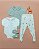 Body baby pontilhado Off-white + verde - Imagem 3