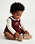 Body baby poá Off white + bordô - Imagem 1