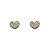 Brinco Infantil Coração Ouro 18k Zircônias - Imagem 1