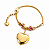 Pulseira Berloques Coração Ouro 18k Zircônias - Imagem 1