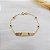 Pulseira Infantil Plaquinha com Esferas Ouro 18k - Imagem 1