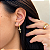 Brinco Argola com Pingente Cruz Ouro 18k Zircônias - Imagem 2