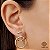 Brinco Elo 2 Cores Ouro 18k - Imagem 1