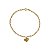 Pulseira Elo Português Coração Ouro 18k - Imagem 2