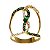 Anel Ouro 18k Com Diamantes E Esmeraldas - Imagem 1