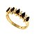 Anel Navete Ouro 18k Zircônias Negras - Imagem 1