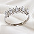 Anel Navete Ouro Branco 18k e Moissanite - Imagem 2