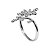 Anel Flor Ouro Branco 18k Diamantes - Imagem 3