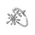 Anel Flor Ouro Branco 18k Diamantes - Imagem 1