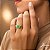 Anel Ouro 18k Jade e Zircônias - Imagem 1