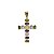 Pingente Cruz Ouro 18k Zircônias Coloridas - Imagem 1