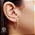 Brinco Meia Argola Filigrana Ouro 18k - Imagem 1